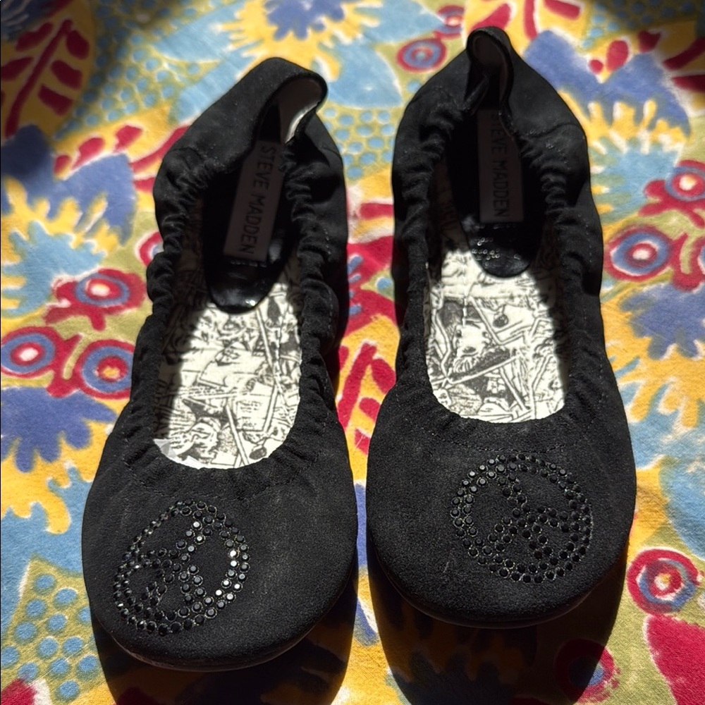 NIB Steve Madden Piecee Black Women's Ballet Flats